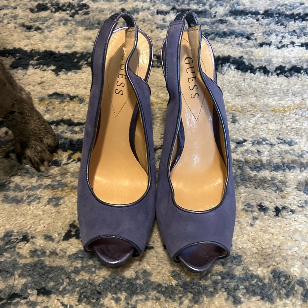 GUESS Women's Purple Peep Toe Heels